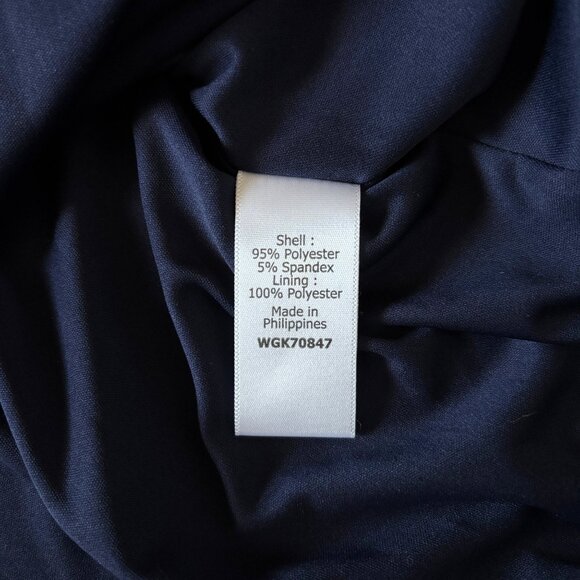 41 Hawthorn Navy Blue Faux Wrap Dress Womens Medium Scandi Minimalist Office - Picture 12 of 13